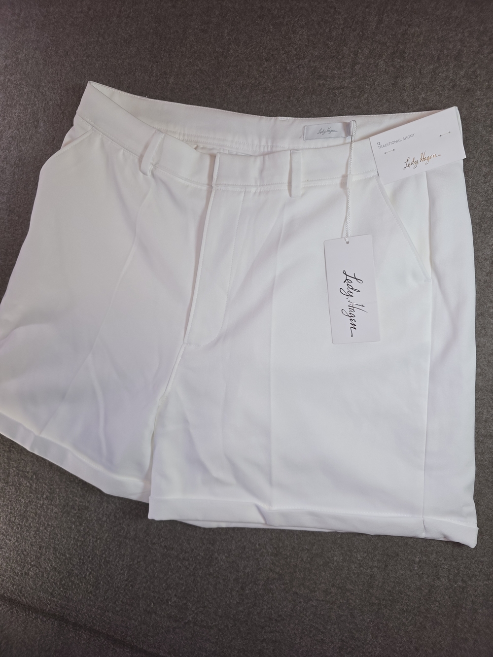 Lady Hagen White Traditional Golf Shorts with Belt Loops NWT Womens Size 12
